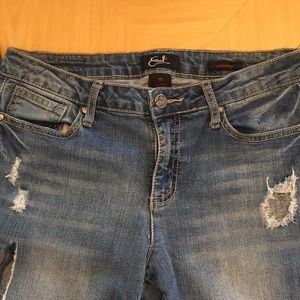 EARL JEAN “Totally Distressed” Ripped Skinny Jeans